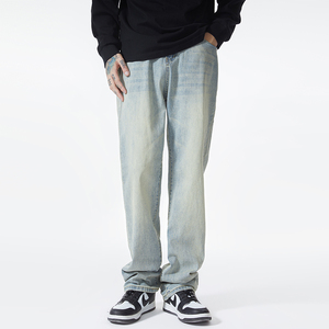 OEM Worker Denim Pants Men's Straight Fit Short Cotton Blend Jeans Workwear Trousers Manufacturer Custom Bulk