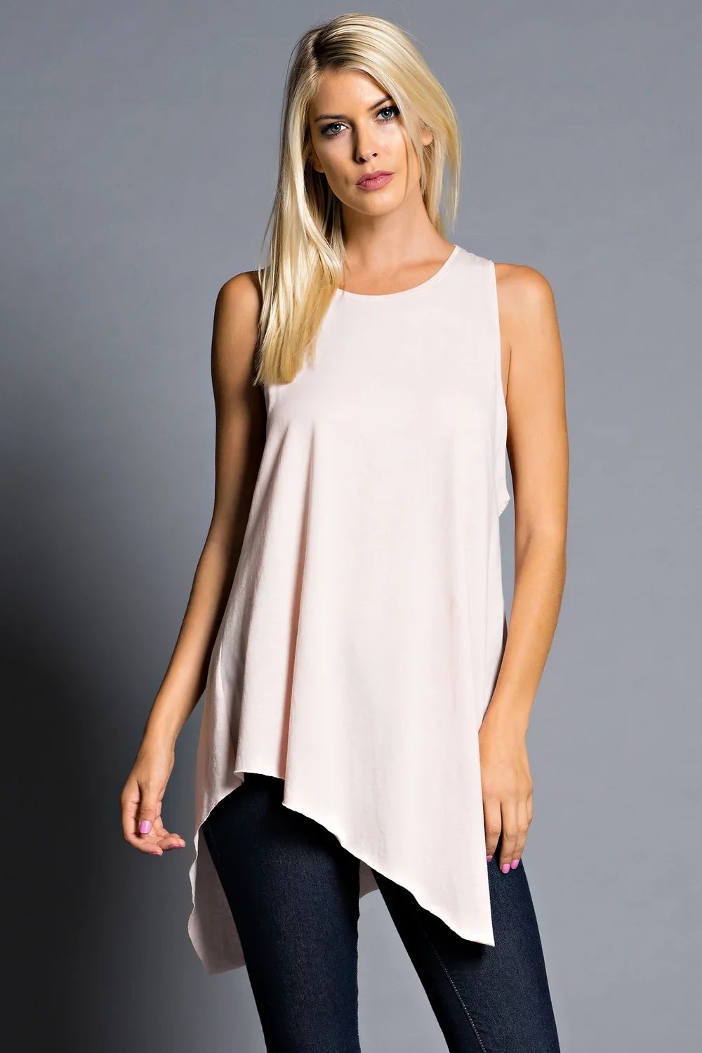 Sleeveless white top and black pants - Custom fashion basic production by Urban Nation