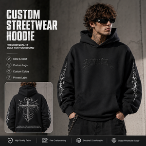 Streetwear Heavyweight Custom Logo Kidswear Hoodie Low MOQ 400GSM