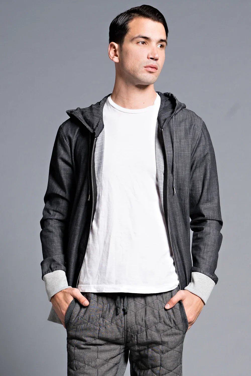 Men's Zip Up Puff Sleeve Hoodie Manufacturing