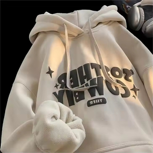 Custom Puff Printing Hoodie Oversized Men's Pullover Sweatshirts Foam Printing 100% Cotton Heavyweight Hoodies
