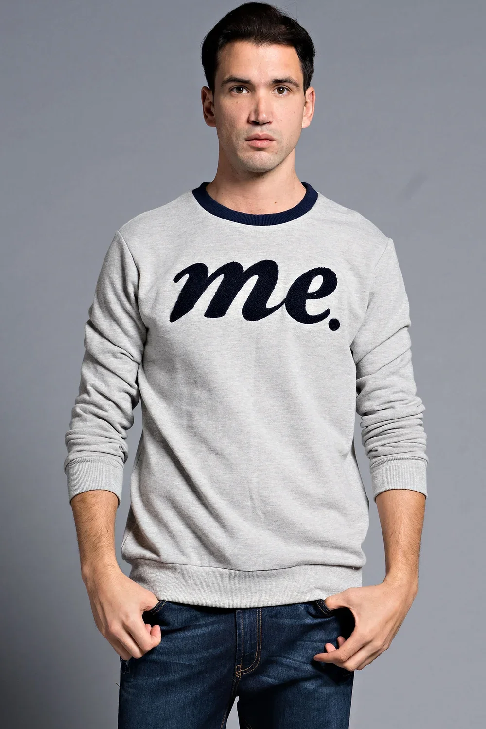 Men's Minimalist Embroidered Sweatshirt Private Label