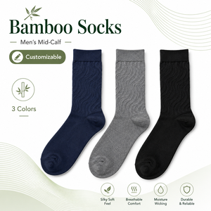 Custom Logo Dress Socks Bamboo Fiber Socks