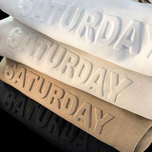 500 Gsm 100% Cotton Heavyweight Oversized Cotton Polyester Custom Streetwear 3D Graphic Hoodies for Men Embossed Hoodies