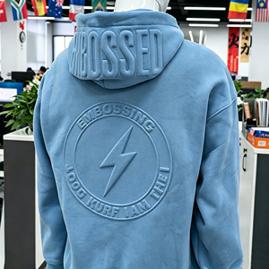Wholesale Unisex Heavyweight Fleece Oversized 3D Embossed Hoodie with Custom Logo Streetwear Essential Pullover Hoodie for Men